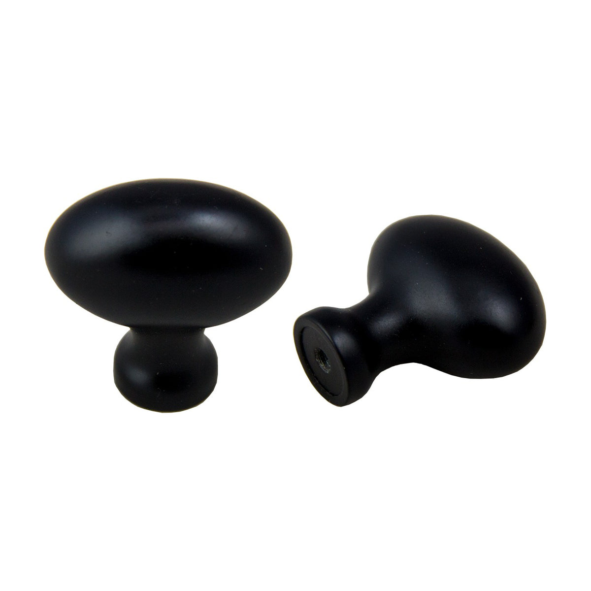 Kestrel oval knob handle in Matte Black, 1 5/8 inch Knob size