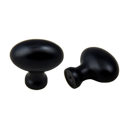 Kestrel oval knob handle in Matte Black, 1 5/8 inch Knob size