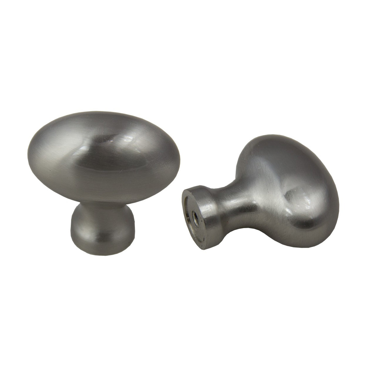 Kestrel oval knob handle in Satin Nickel, 1 5/8 inch Knob size