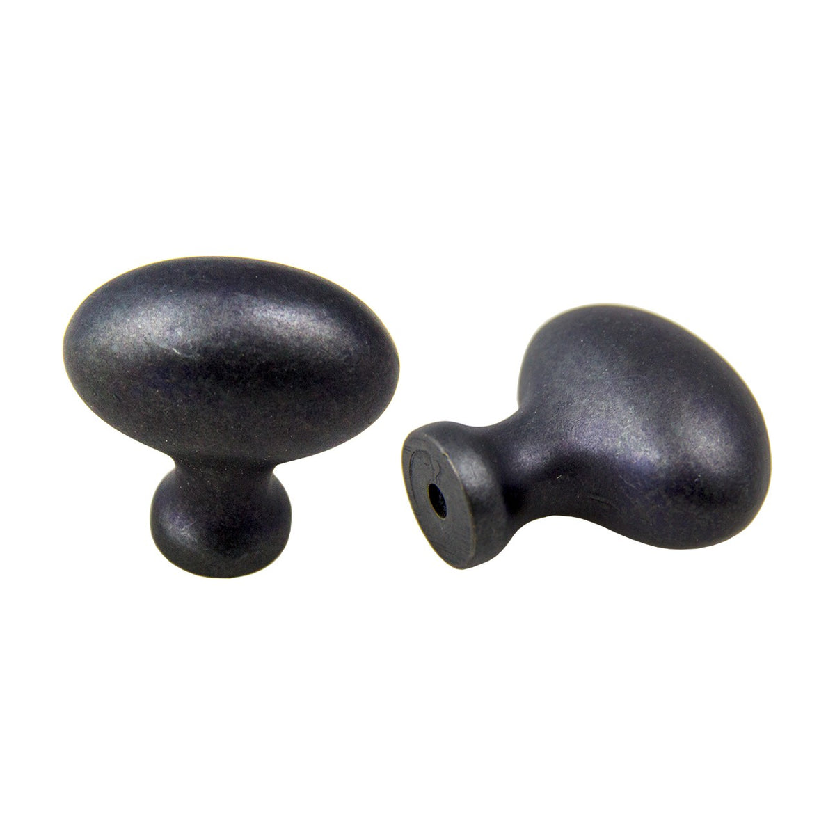 Kestrel oval knob handle in Weathered Black, 1 5/8 inch Knob size