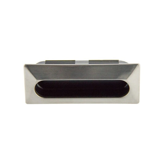 Kinsley recessed handle in Black with Stainless Steel Face