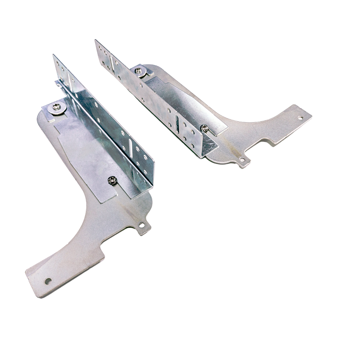 Lucienne door mount bracket pair for trashcan pullouts in zinc
