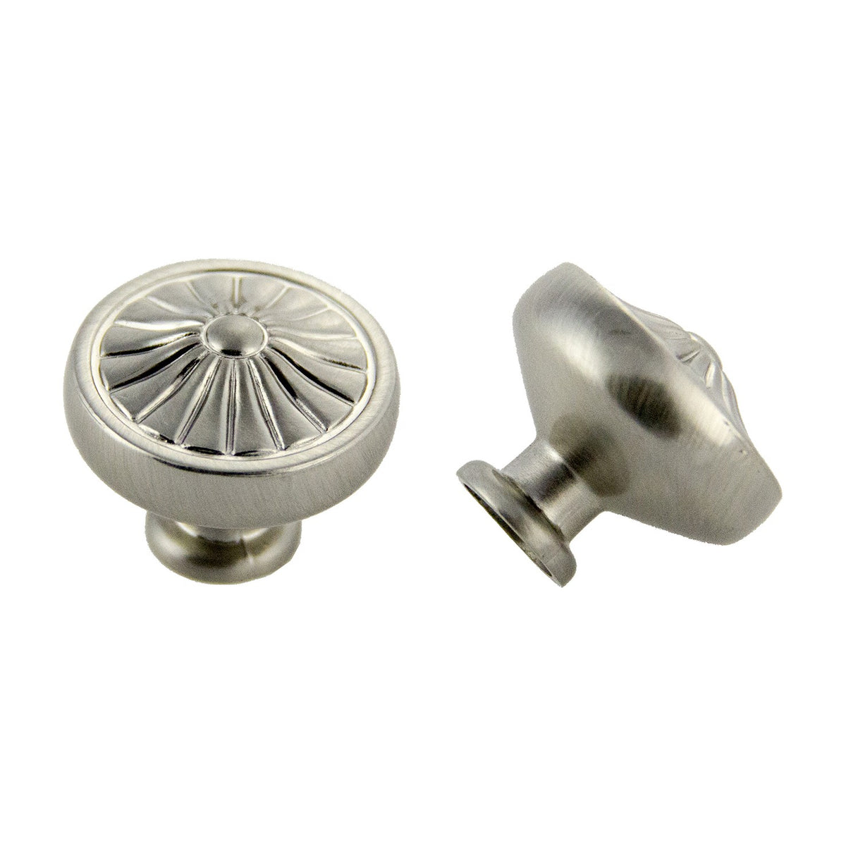 Medallion knob handle in Satin Nickel