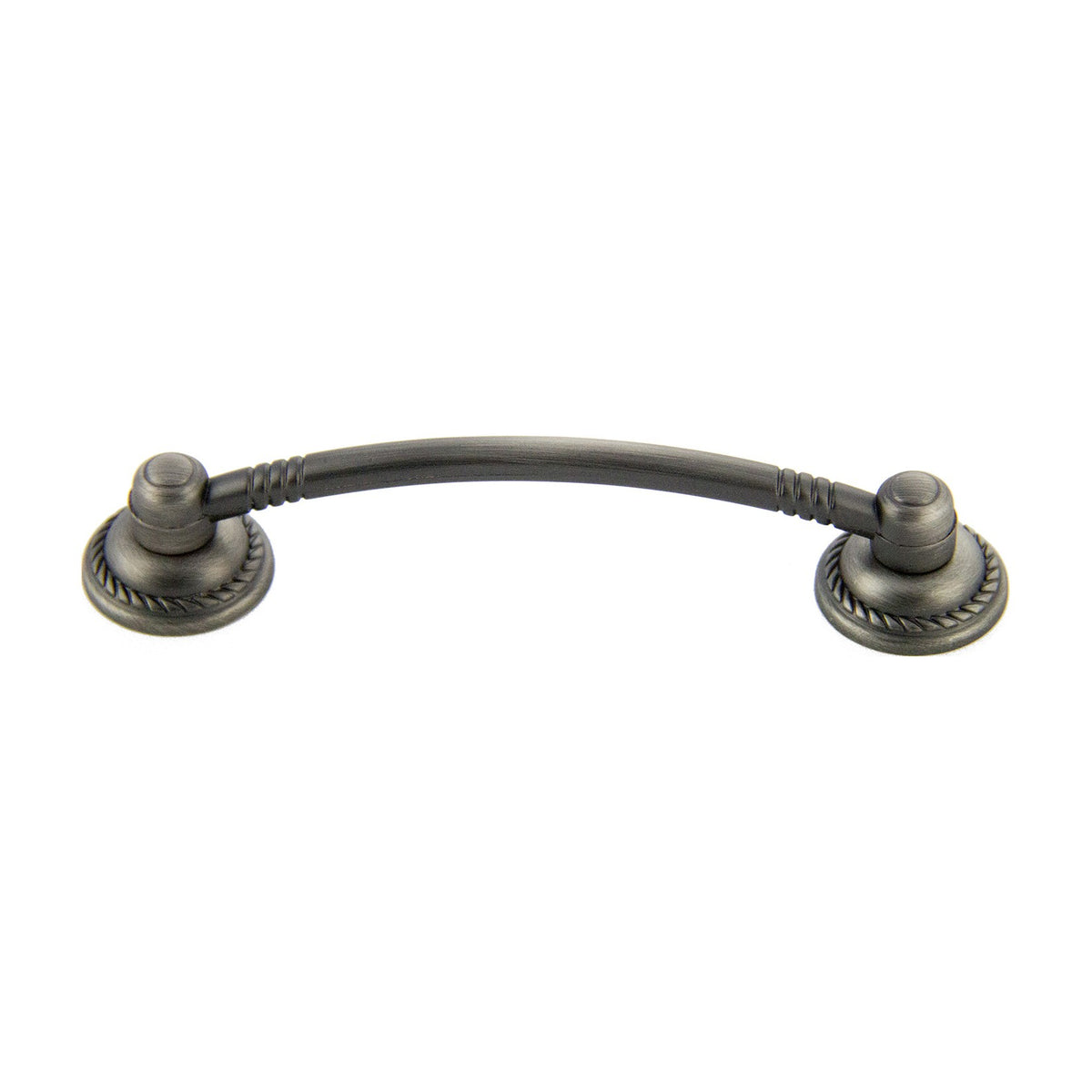 Quill deco bow handle in Satin Pewter