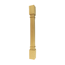Recessed Square Wood Island Post in unfinished solid wood, 3.5 inch x 3.5 inch x 35.25 inch