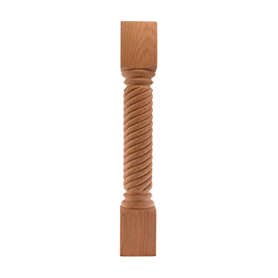 Rope Twist Wood Island Post in unfinished solid wood, 3-1/2 inch x 3-1/2 inch x 42 inch Full Post