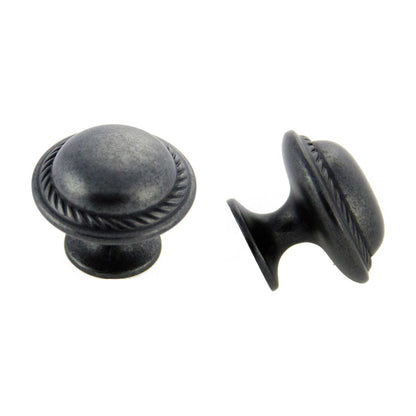 Twine rope knob handle in Weathered Black