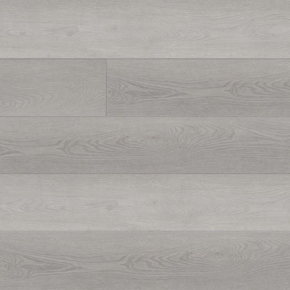 Cliffs XL Bay Laurel waterproof SPC vinyl plank flooring, cool pale gray oak look, boardwalk plank embossed surface, plank texture top-down view