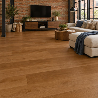 Cliffs XL Silver Birch Waterproof Designer Pro SPC Flooring installed in a family room