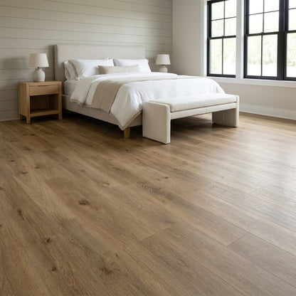 Countryside Aspen Waterproof Pure SPC™ Flooring installed in a bedroom