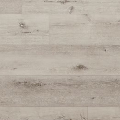 Great Oregon White Oak waterproof SPC vinyl plank flooring, pale, gray washed white oak look, plank texture top-down view