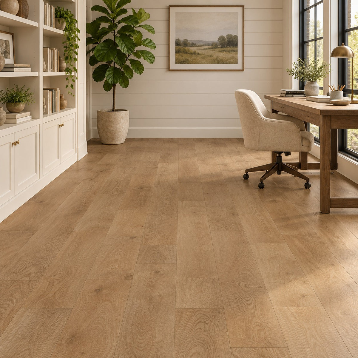 Misty Tree Lavender Light Waterproof Pure SPC™ Max Flooring installed in a home office