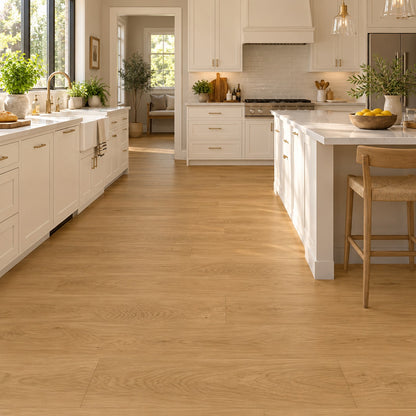 Misty Tree Splendor Satin Waterproof Pure SPC™ Max Flooring installed in a kitchen