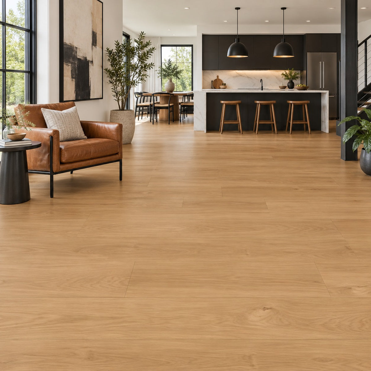 North Water Clay Pebble Waterproof Pure SPC™ Max Flooring installed in a loft
