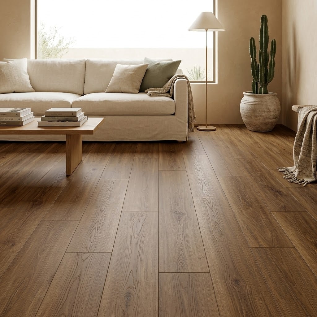 Rock Southern Magnolia Waterproof Designer Pro SPC Flooring installed in a living room