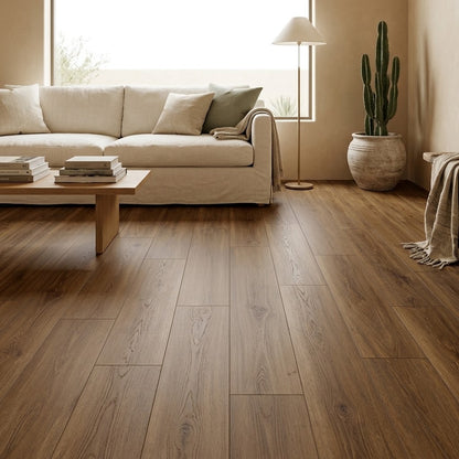 Rock Southern Magnolia Waterproof Designer Pro SPC Flooring installed in a living room