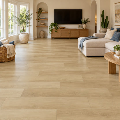 Sierra Collection Clark Waterproof Pure SPC™ Max Flooring installed in a family room