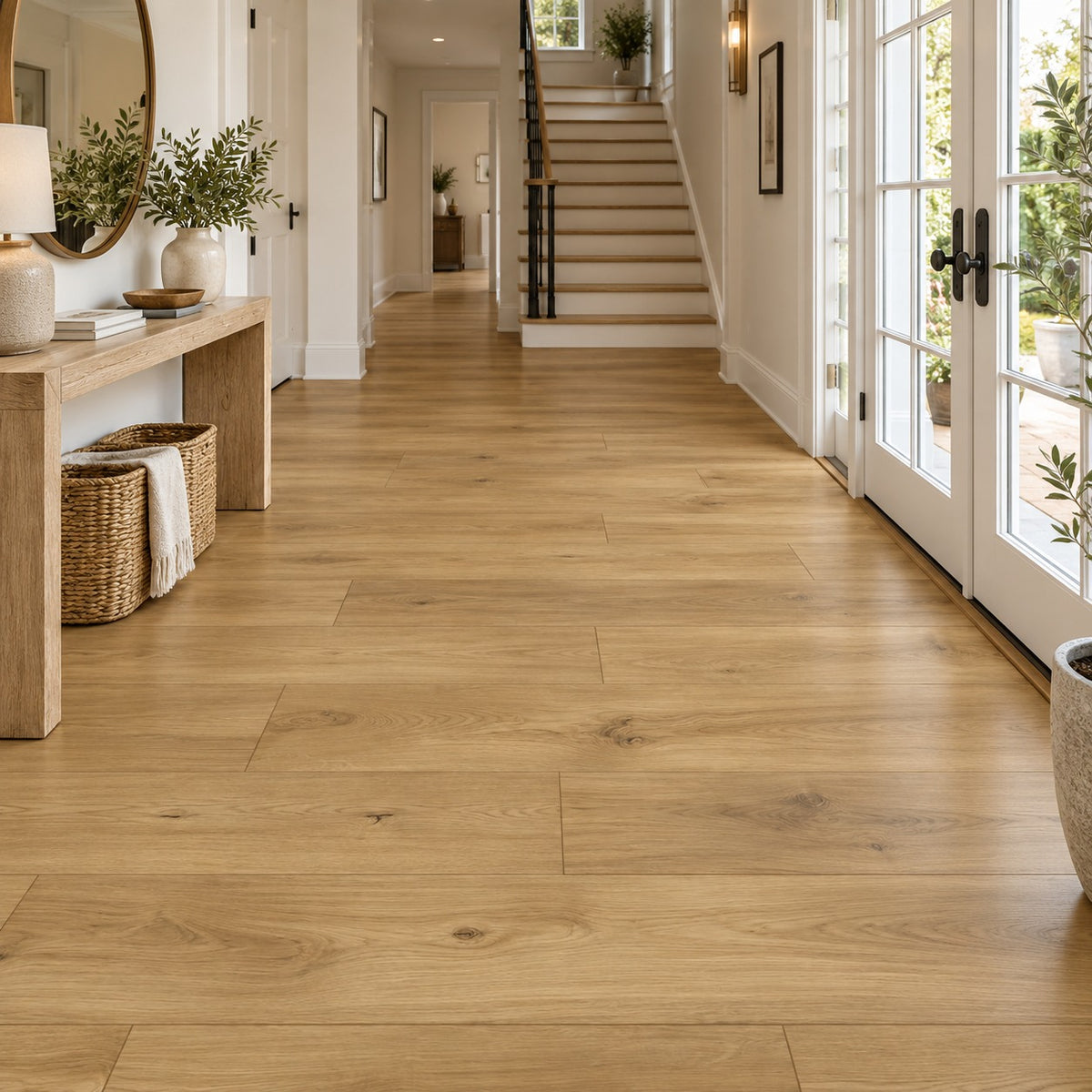 White River Coral Gold Waterproof Pure SPC™ Max Flooring installed in an entryway