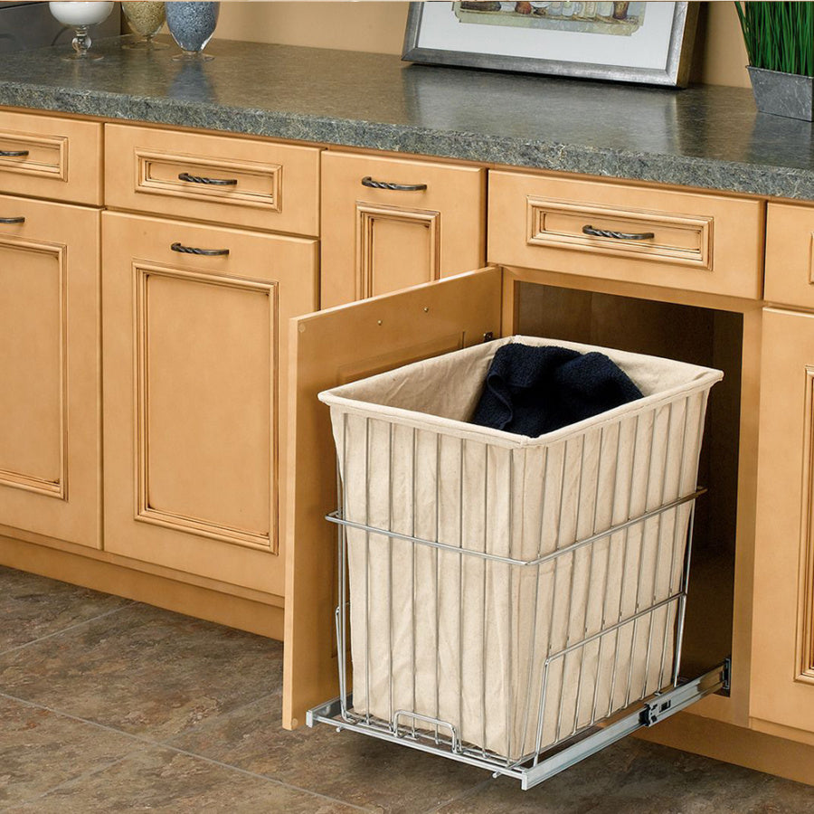 Rev-A-Shelf 12" White Wire Hamper Vanity Pullout, white