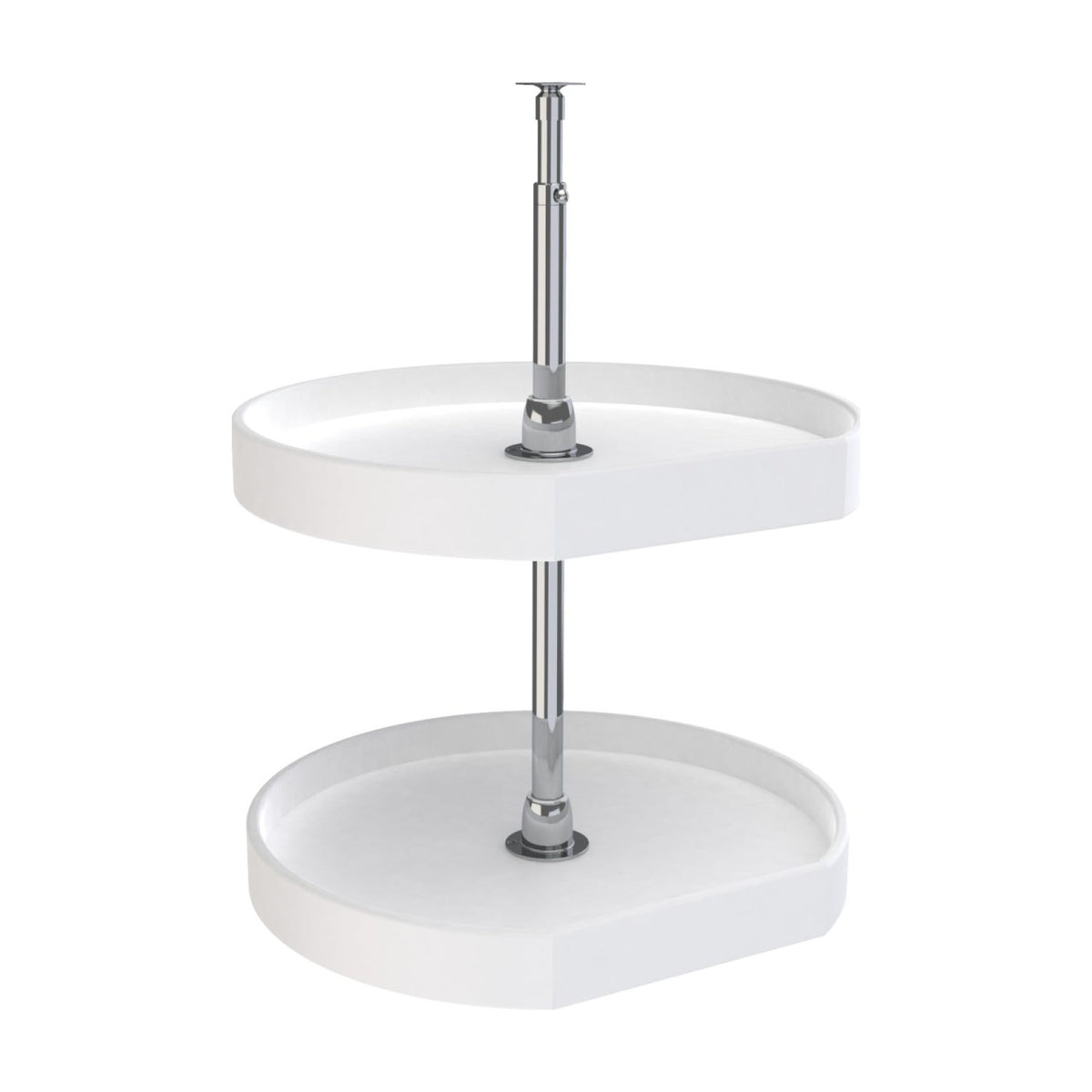 Rev-A-Shelf 2-Shelf RAS Polymer D-Shaped Lazy Susans, White, 20"