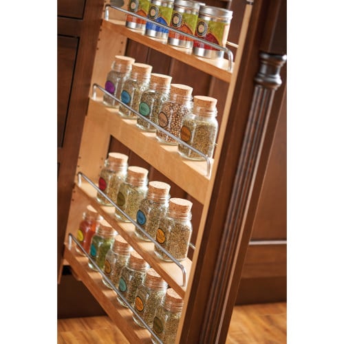 Rev-A-Shelf 3" Wood Base Cabinet Filler Pullout with Soft-Close, natural maple