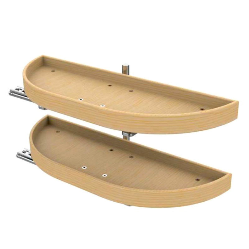 Rev-A-Shelf 32" Half-Moon 2-Shelf Wood Blind Corner Lazy Susan