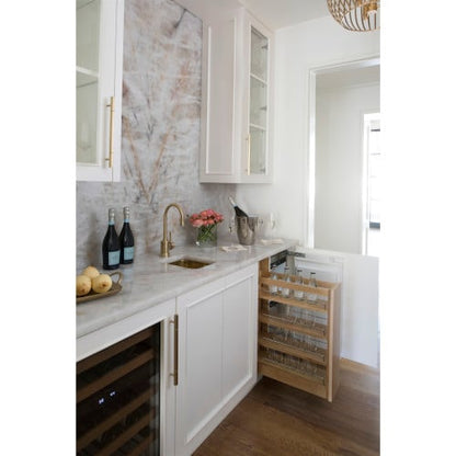 Rev-A-Shelf 5" Wood Base Cabinet Pullout Organizer with Soft-Close, natural maple