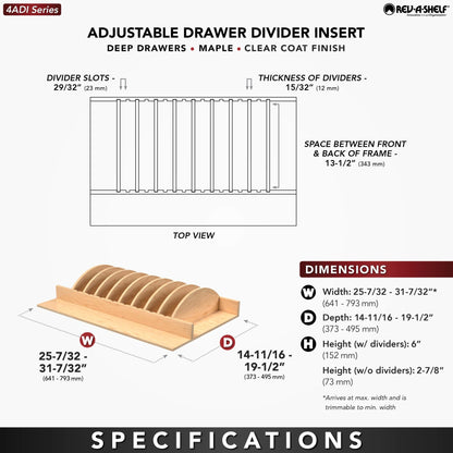 Rev-A-Shelf Adjustable Deep Drawer Divider System