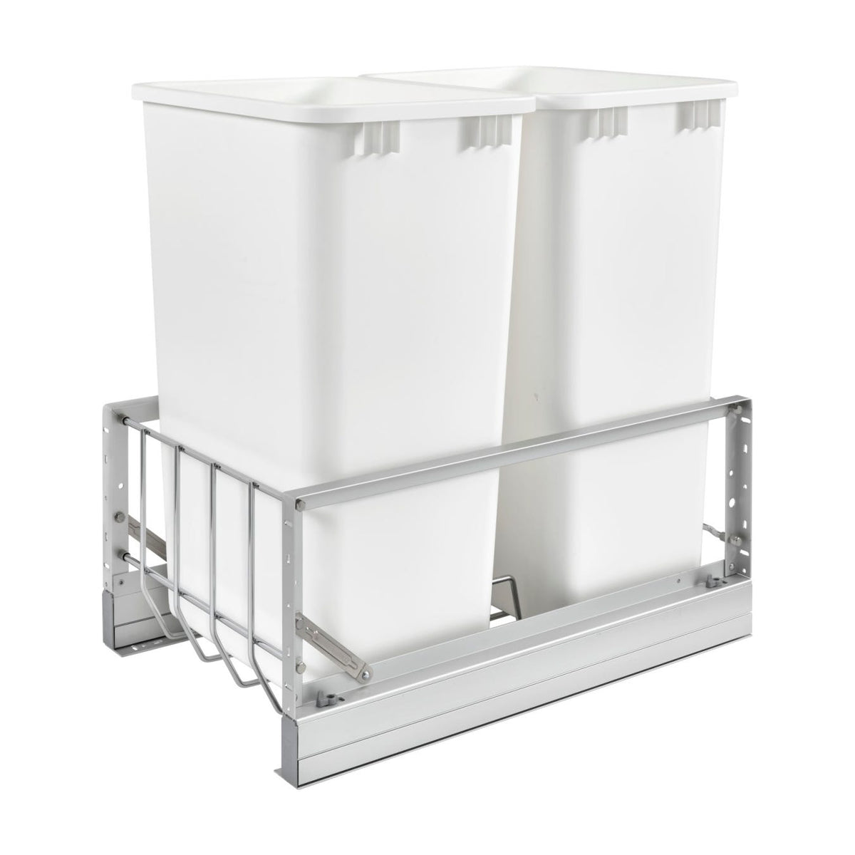 Rev-A-Shelf Aluminum Pullout Waste Container with Soft-Close, White, 21"