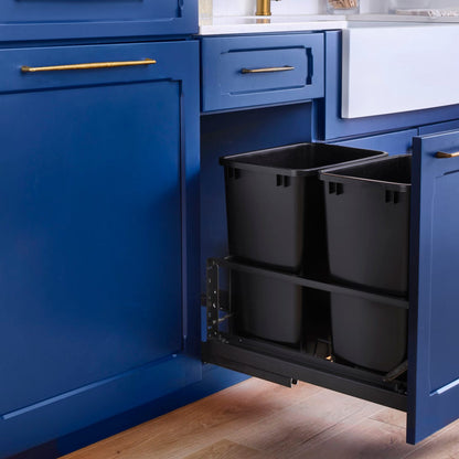 Rev-A-Shelf Aluminum Pullout Waste Container with Soft-Close