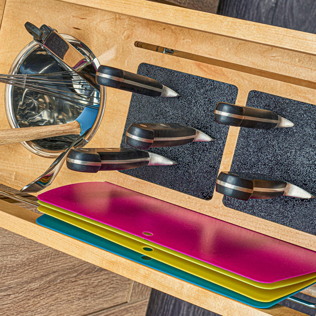 Rev-A-Shelf Base Cabinet Pullout with Knife Block & Utensil Bins