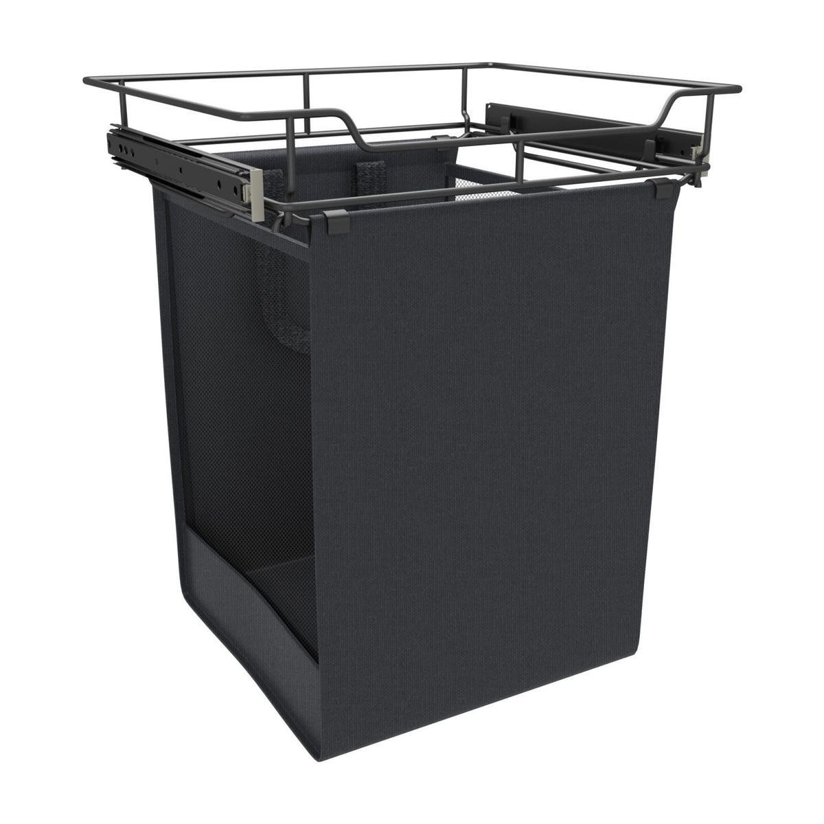 Rev-A-Shelf Black Canvas Hamper Pullout, Black, 18"