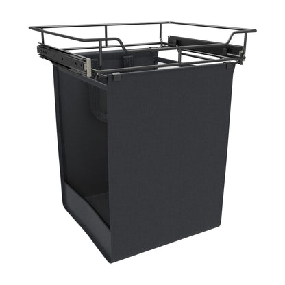 Rev-A-Shelf Black Canvas Hamper Pullout, Black, 18"