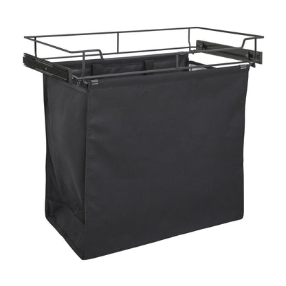 Rev-A-Shelf Black Canvas Hamper Pullout, Black, 24"