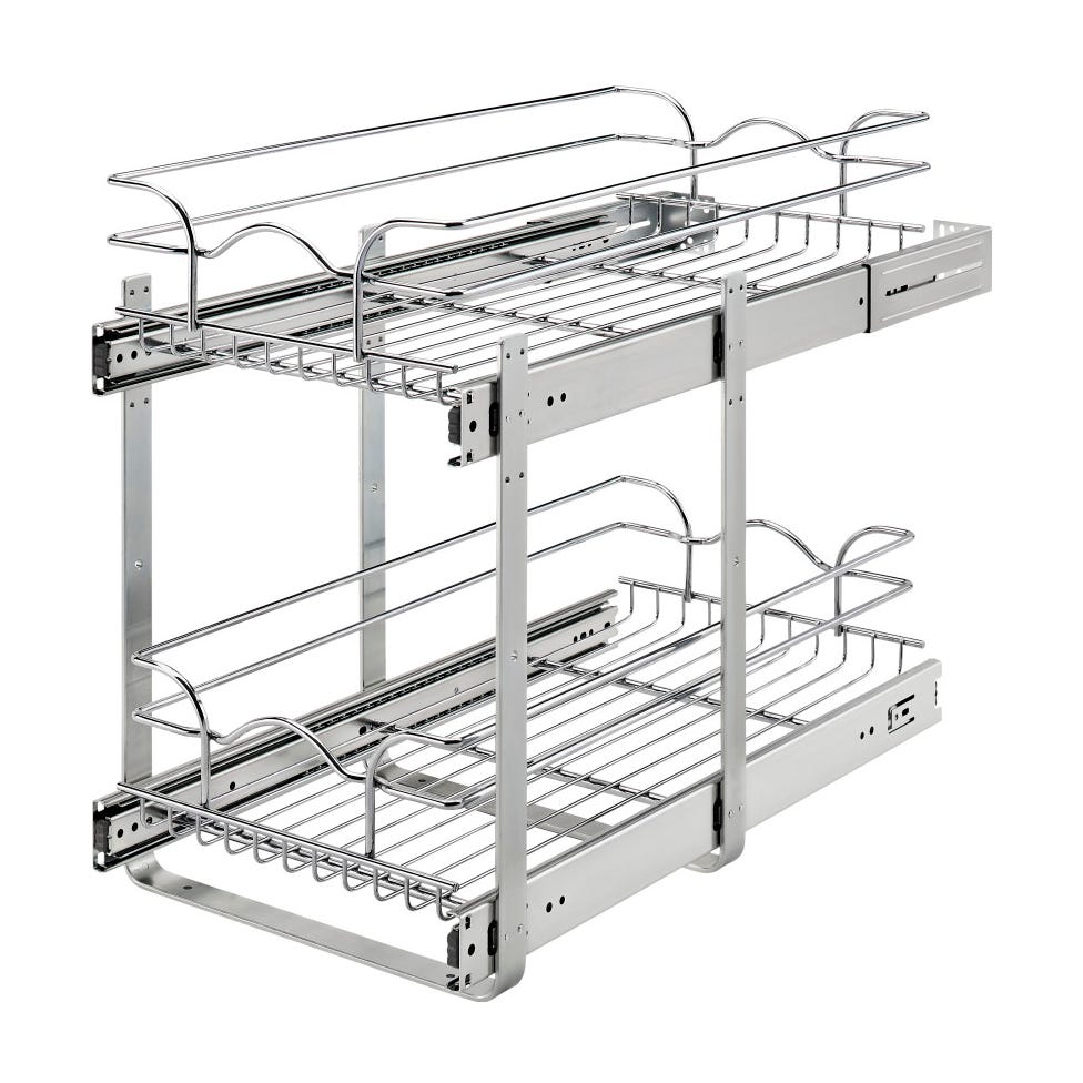 Rev-A-Shelf Chrome Wire Pullout Shelves, Chrome, 12"