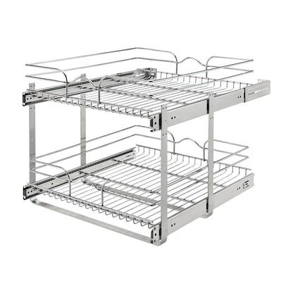 Rev-A-Shelf Chrome Wire Pullout Shelves, Chrome, 21"