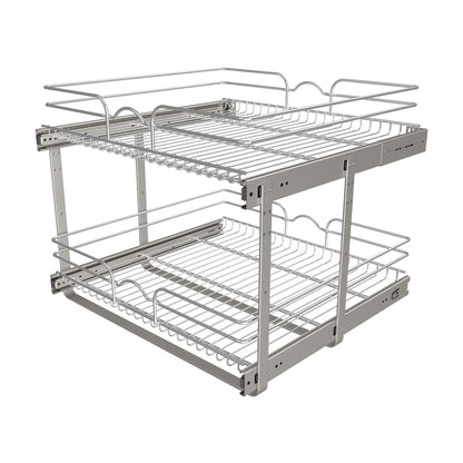 Rev-A-Shelf Chrome Wire Pullout Shelves, Chrome, 24"