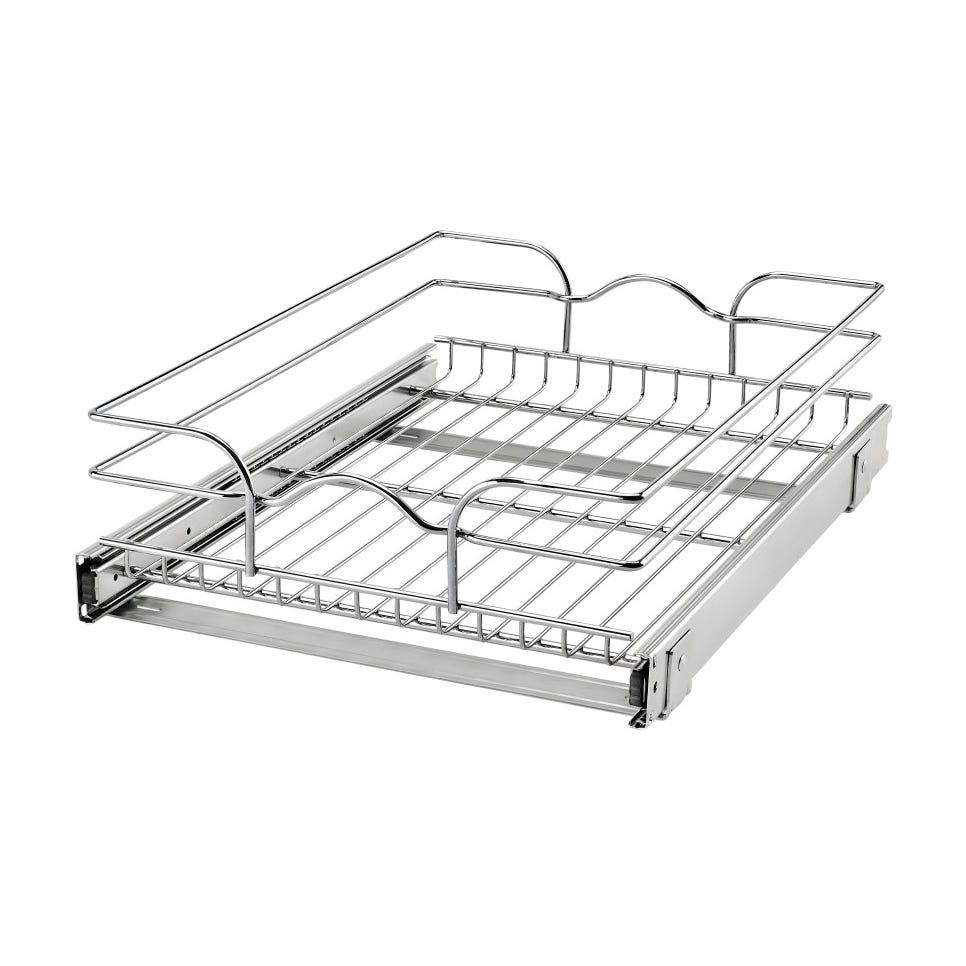 Rev-A-Shelf Chrome Wire Pullout Shelves, Chrome, 15"