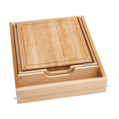 Rev-A-Shelf Combination Knife Holder/Cutting Board Drawer, Natural Maple, 21"