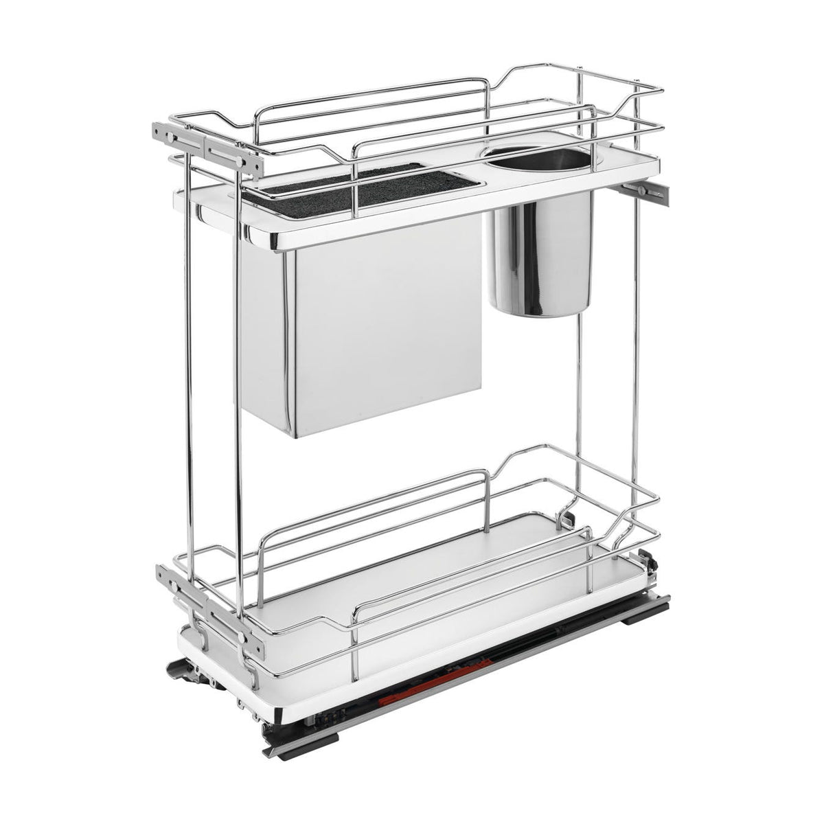 Rev-A-Shelf Contemporary Base Cabinet Pullout with Knife Block and Utensil Bin, Gray, 12"