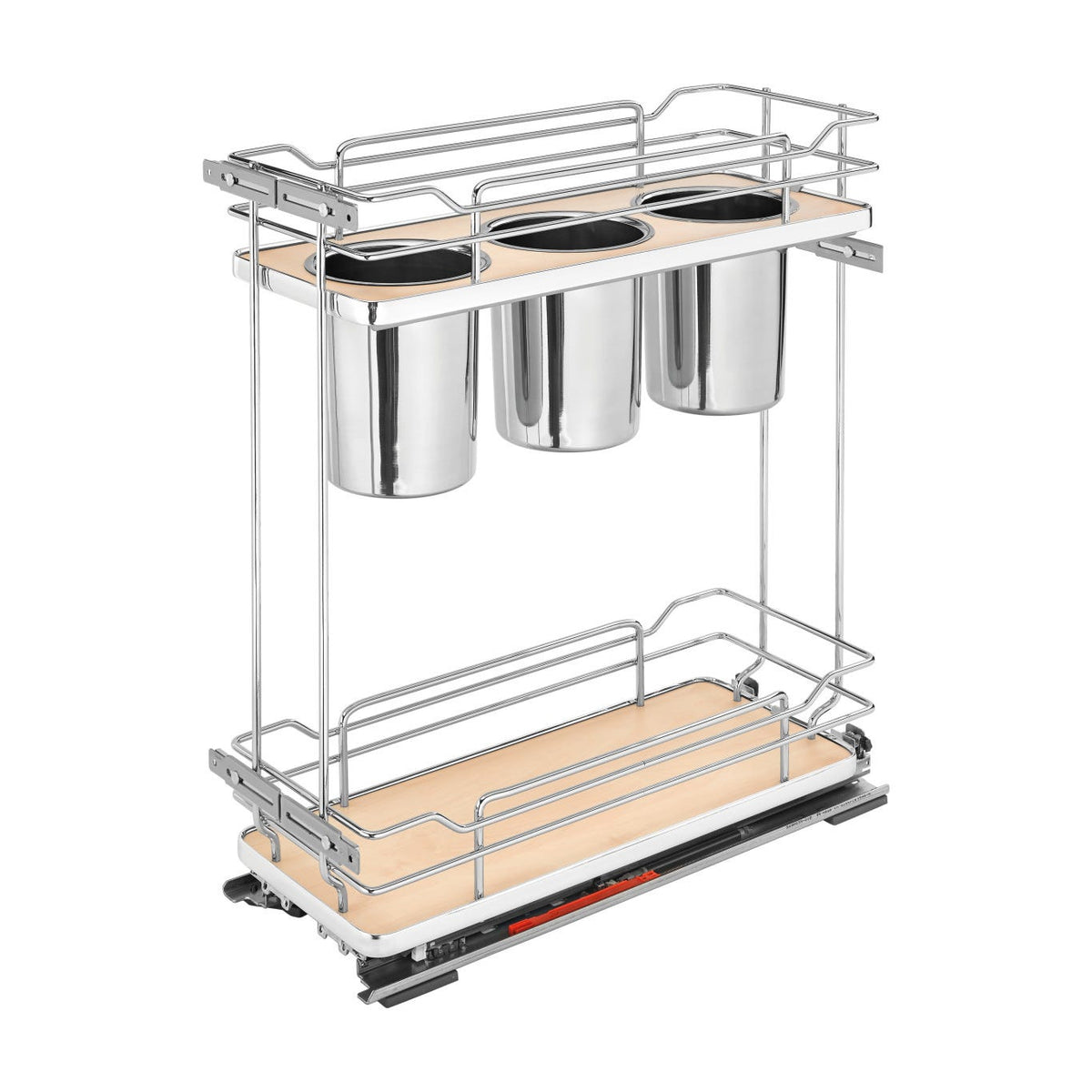Rev-A-Shelf Contemporary Base Cabinet Pullout with Utensil Bins, Maple, 9"