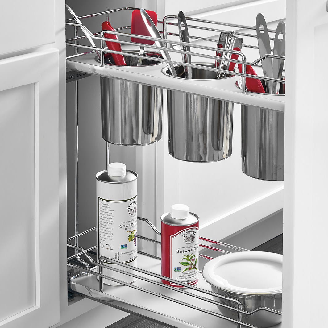 Rev-A-Shelf Contemporary Base Cabinet Pullout with Utensil Bins