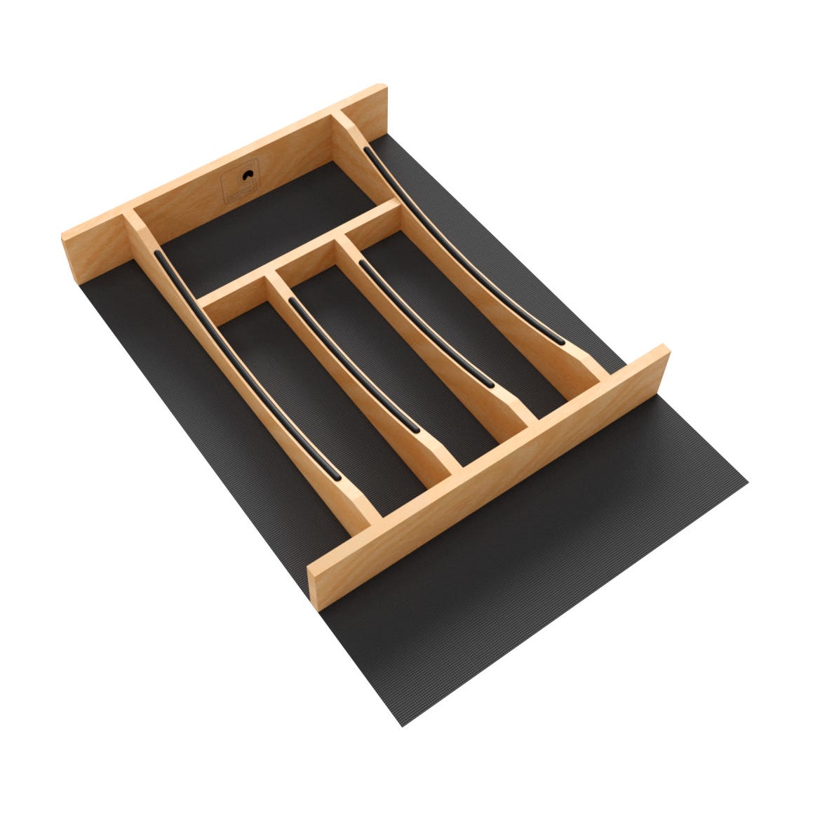 Rev-A-Shelf Craftsman Collection Solid Wood Cutlery Drawer Insert with Black Accents, Maple, 13-1/4"