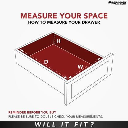 Rev-A-Shelf Craftsman Collection Solid Wood Cutlery Drawer Insert with Black Accents