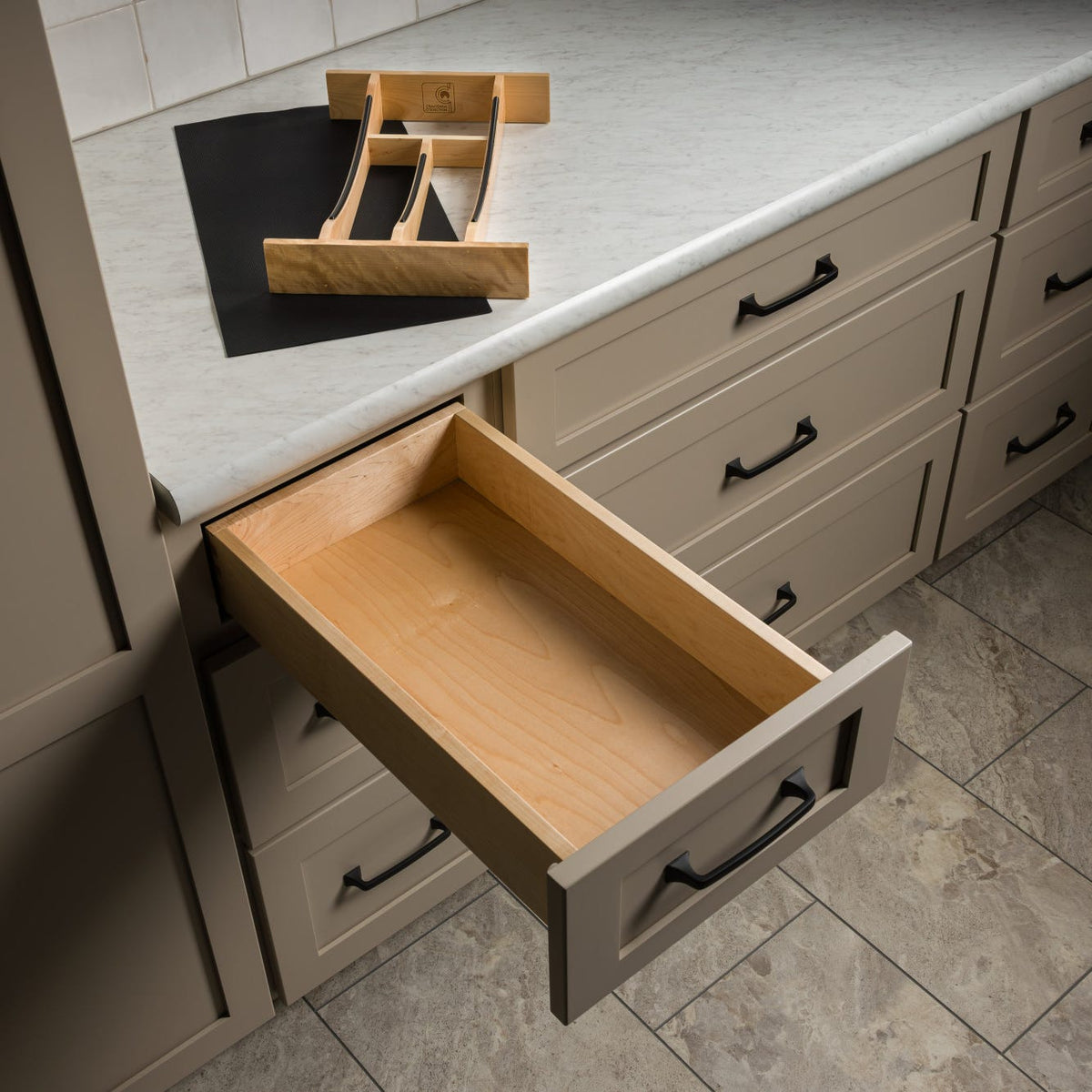 Rev-A-Shelf Craftsman Collection Solid Wood Cutlery Drawer Insert with Black Accents