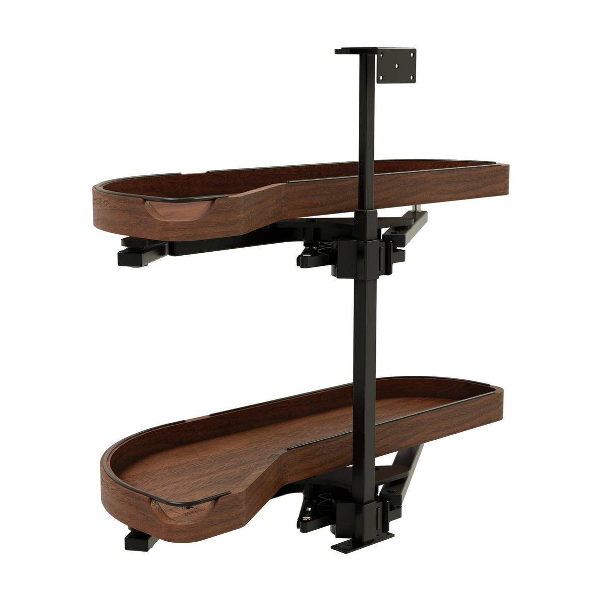 Rev-A-Shelf Craftsman Collection Solid Wood Girasolo with Soft-Close for Blind Corner Cabinets, Walnut, 12"