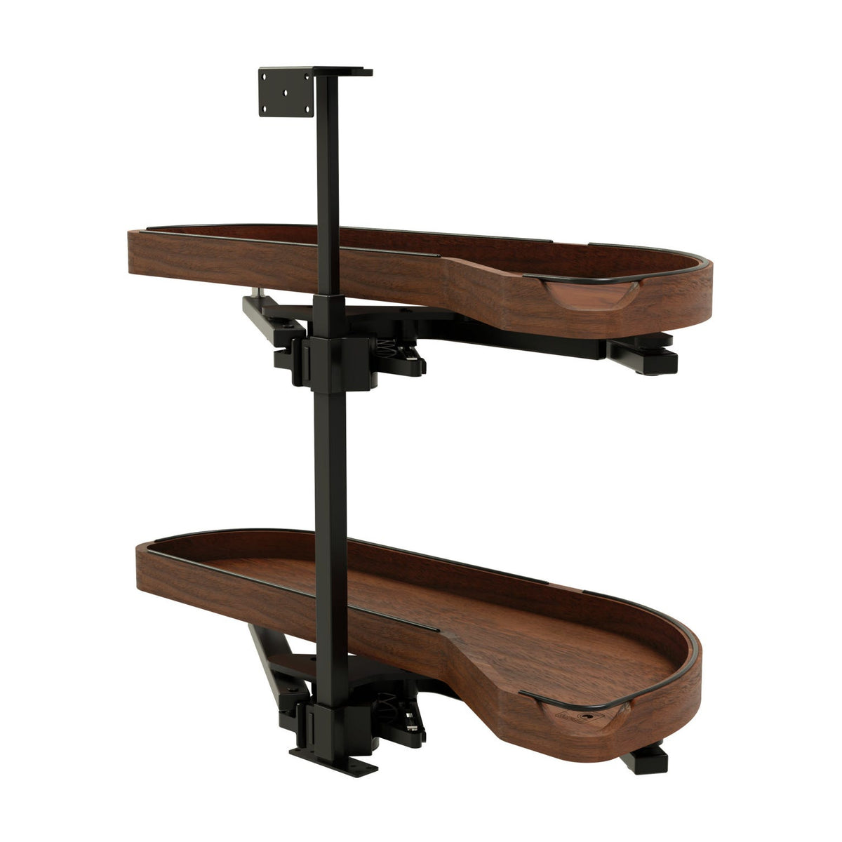 Rev-A-Shelf Craftsman Collection Solid Wood Girasolo with Soft-Close for Blind Corner Cabinets, Walnut, 12"