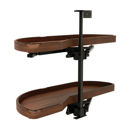 Rev-A-Shelf Craftsman Collection Solid Wood Girasolo with Soft-Close for Blind Corner Cabinets, Walnut, 15"