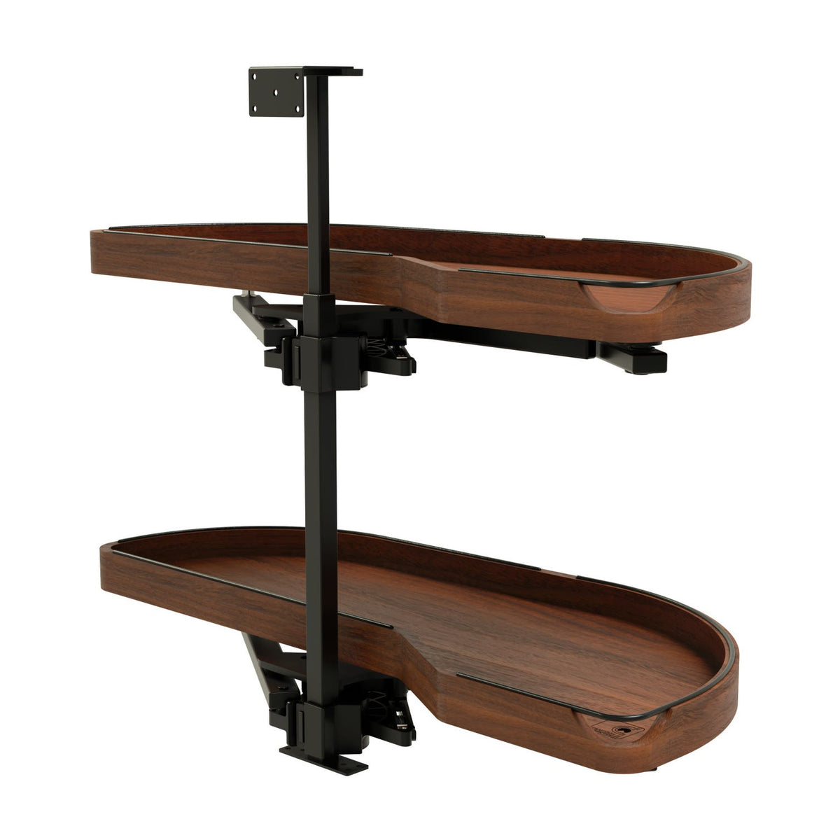 Rev-A-Shelf Craftsman Collection Solid Wood Girasolo with Soft-Close for Blind Corner Cabinets, Walnut, 15"