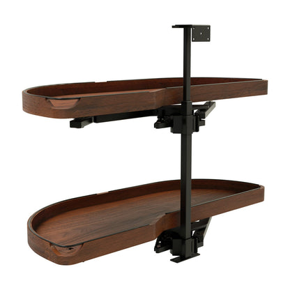 Rev-A-Shelf Craftsman Collection Solid Wood Girasolo with Soft-Close for Blind Corner Cabinets, Walnut, 18"